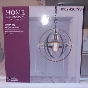 💡 NEW Barton Bay 1-Light Bronze and Champagne Pewter Orb Mini Pendant